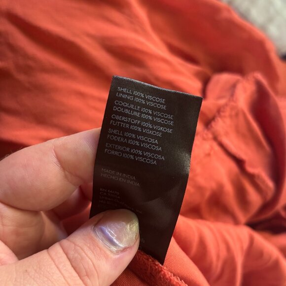 Anthropologie Twist Front Slip Mini Dress Orange Size 10 - Picture 9 of 9